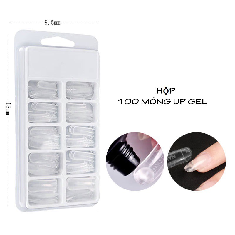 120 Móng úp dẻo gel gum có tai-chia vạch