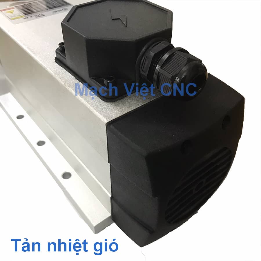 Spindle vuông THD công suất 2.2kW điện áp 220V/380V đầu kẹp ER20/ER25 làm mát bằng gió