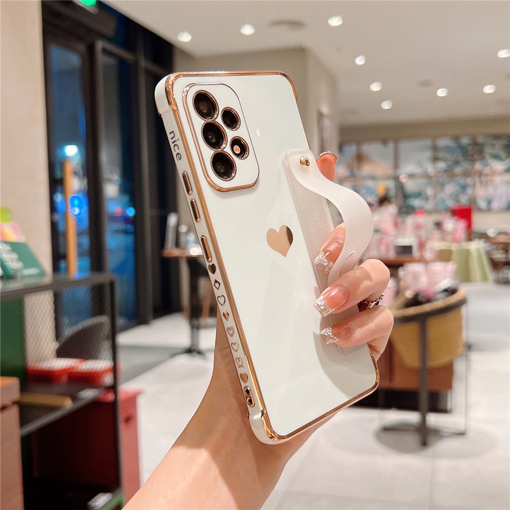 Ốp Điện Thoại Màu Kẹo Có Dây Đeo Tay Cho Samsung Galaxy A52 A53 5G A13 A12 M12 A23 S20 FE S21 FE