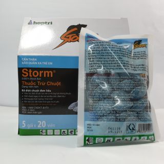 Thuốc diệt chuột storm  hiệu quả an toàn ( Gói 20 viên), thuốc diệt chuột tận gốc, bả bẫy chuột  hiệu quả cao.