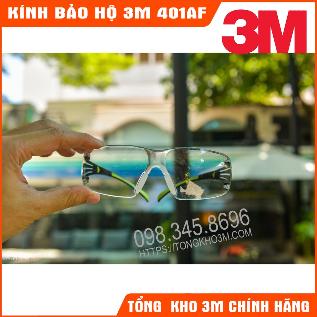 Kính bảo hộ 3M SF401AF kính chống bụi chống tia UV chống đọng sương chống trầy xước (kính trong)