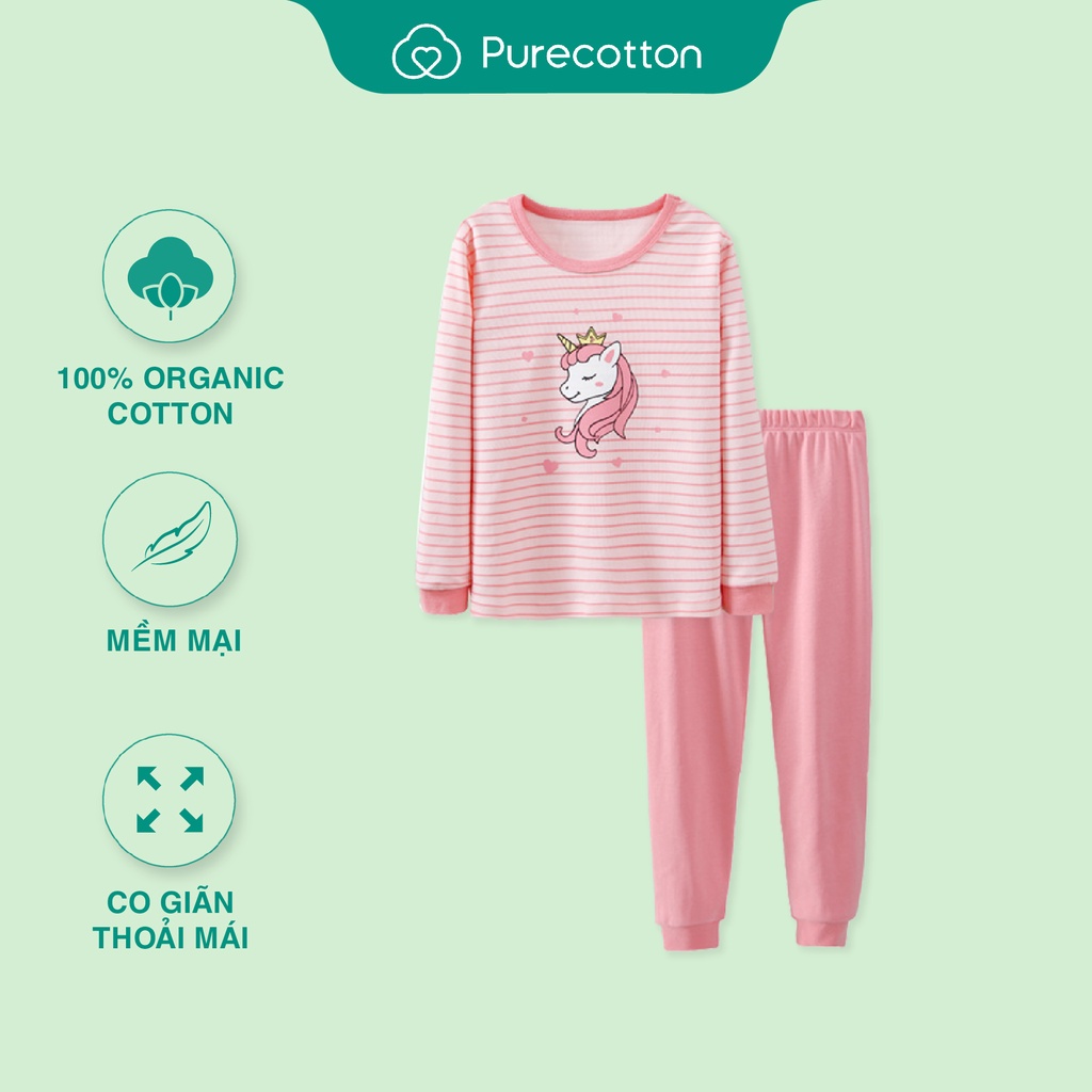 Đồ bộ mặc nhà mùa đông Purecotton cho bé gái chất liệu cotton cao cấp PC048