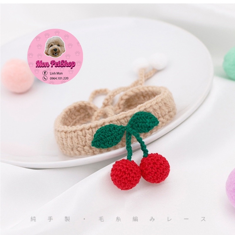 [ Siêu xinh ] Vòng cổ cherry cho thú cưng