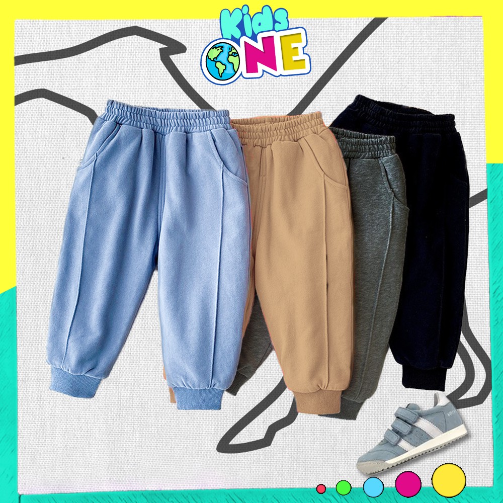 Quần Nỉ Bông Lót Lông Thu Đông Cho Bé Trai Và Bé Gái Size 8-25kg KidsOne QN04