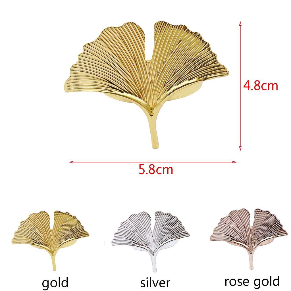 Kẹp Giữ Khăn Ăn Hình Lá Ginkgo Bằng Hợp Kim Có Thể Tái Sử Dụng Giá Đỡ