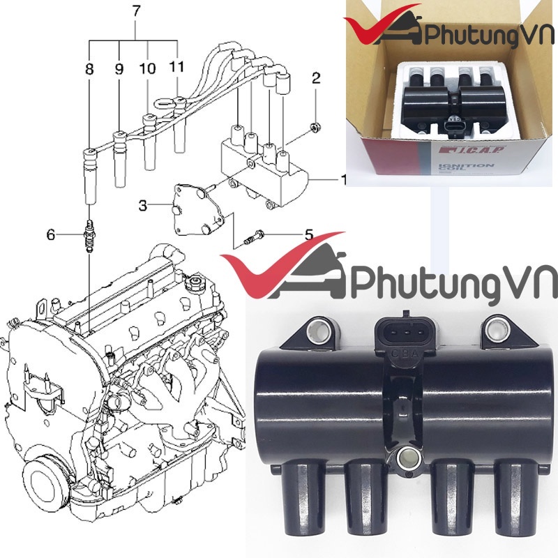Mobin Chevrolet Aveo,Mô bin Chevrolet Aveo 96253555 -Hàng chính hãng JCAP -Nhật bản -Bảo hành 8 tháng