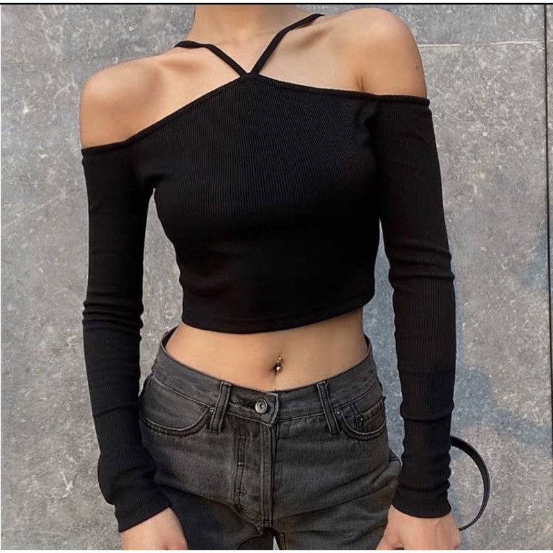 áo dây bẹt vai tay dài | BigBuy360 - bigbuy360.vn