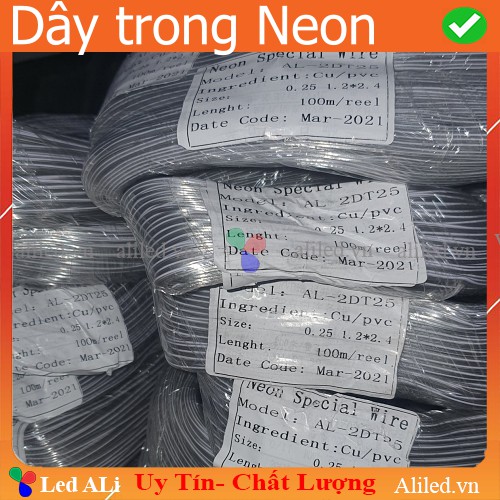 Cuộn dây điện trong suốt 0.25, 5m 10m 20m 3m dây điện cho led Neon, dây trong 0.25 neon, đèn led Neon, dây tàng hình