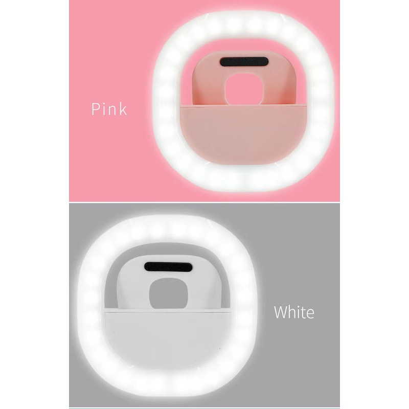Đèn LED mini hình vuông kèm nhẫn đỡ điện thoại di động cho Iphone Samsung Xiaomi Huawei