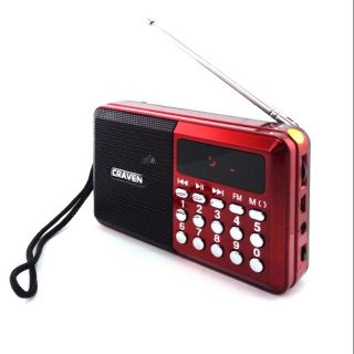 Loa nghe nhạc kèm radio Craven CR-26 (Đỏ).