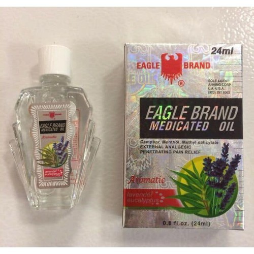 [NỘI ĐỊA MỸ] Dầu Gió Trắng Hương Lavender 2 Nắp Con Ó 24ml - Dầu Trắng Eagle Brand Chính Hãng