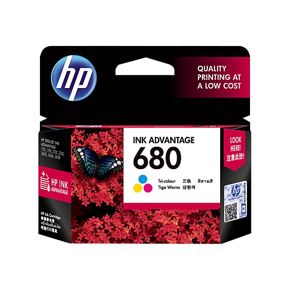 Mực in HP 680 Tri-color Original Ink Advantage Cartridge_F6V26AA - Hàng Chính Hãng