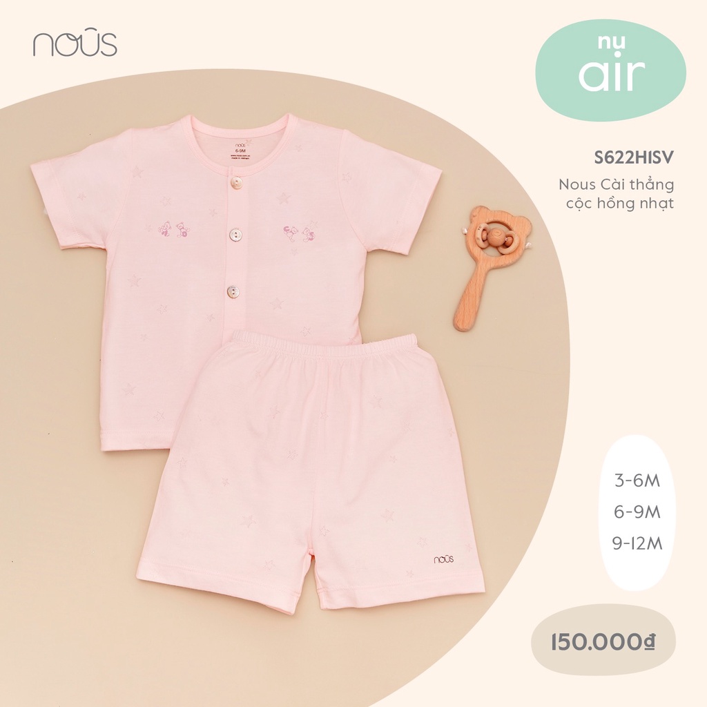 [CHÍNH HÃNG] Bộ quần áo cộc tay trẻ em cài thẳng nu air/doux Nous