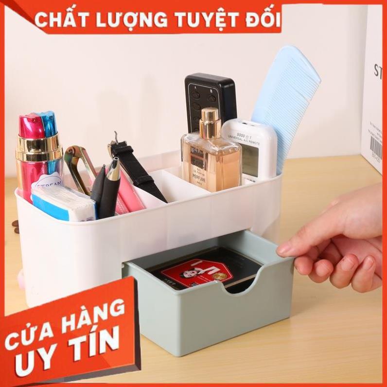 (Video Clip) Hộp Đựng Mỹ Phẩm Có Ngăn Kéo Khay Để Son , Nước Hoa , Chì Kẻ Mắt Mày , Tẩy Trang Làm Bằng Nhựa 6 Ngăn