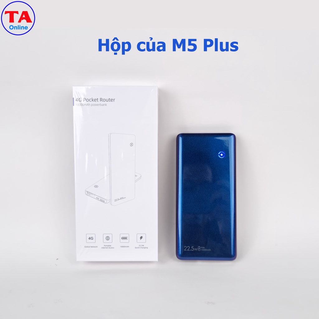 WiFi 4G Netmax M5 Plus Tốc độ LTE 150Mbps Kiêm sạc dự phòng Pin 10000mAh Sạc nhanh 22.5W