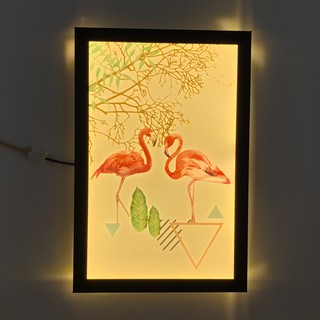 Đèn vách 79 Lighting đèn led bức tranh gắn tường trang trí decor nội thất E106 ánh sáng 3 màu
