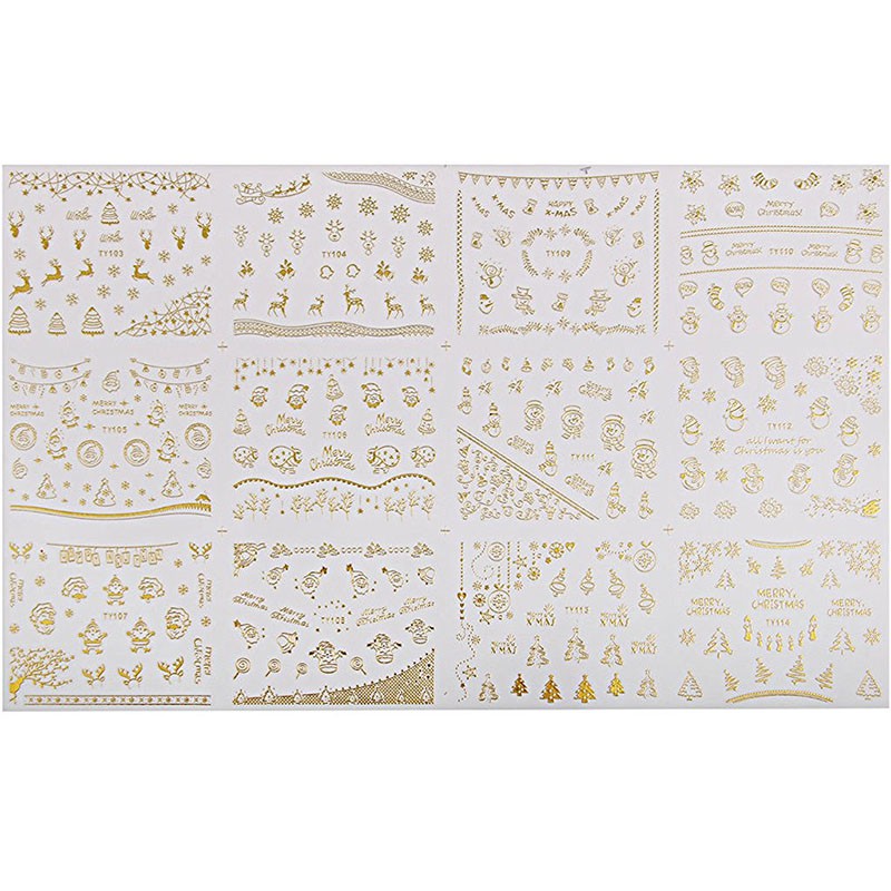 Sticker dán móng họa tiết giáng sinh 3D