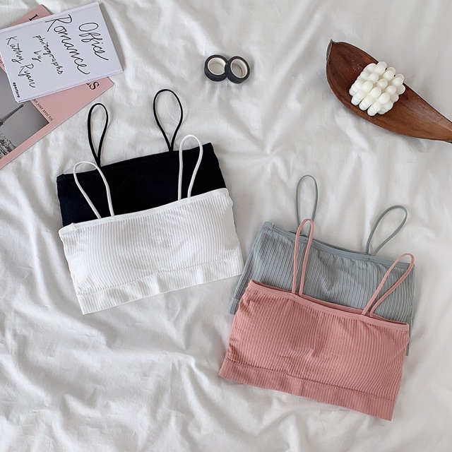 Áo ngực bra cơ bản hai dây thun tăm - áo lót cotton cho học sinh A809