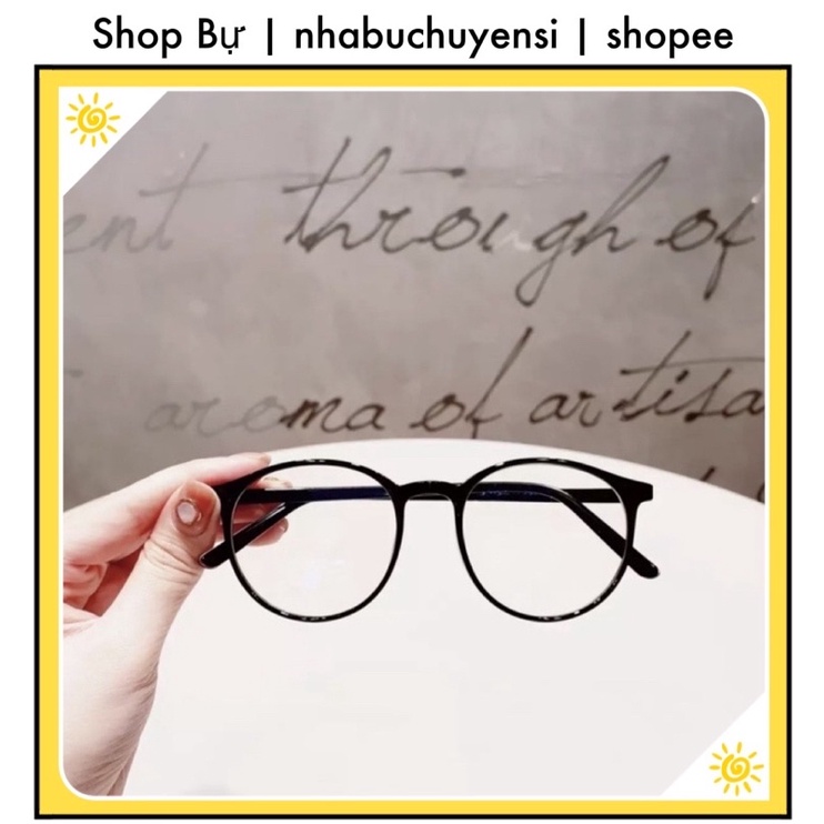 Kính ngố gọng nhựa nhẹ xinh xắn unisex nam nữ Tròng 0 độ nam nữ thời trang