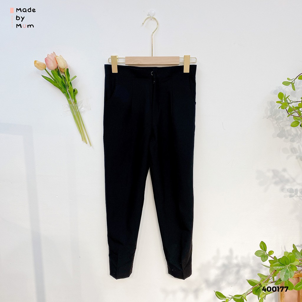 Quần Tây Ống Túm Đen Trơn Thanh Lịch Madebymum