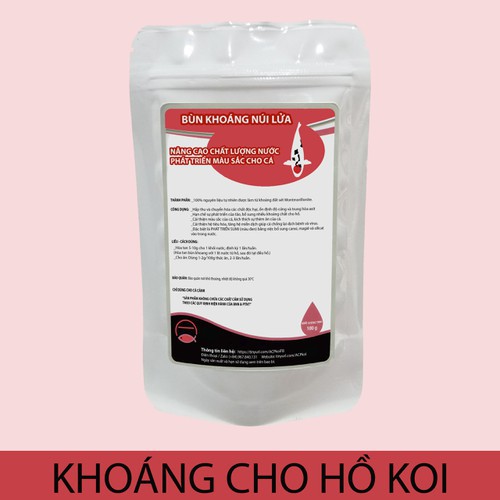 Bùn khoáng núi lửa Nhật 100gr Phát triển, tăng màu sắc cho cá koi, cá rồng, cá vàng, cá la hán, cá bảy màu guppy, nâng c