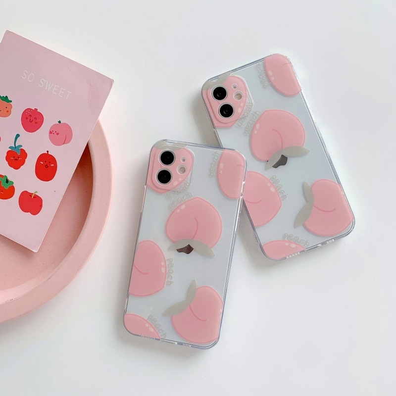Ốp Lưng Tpu Mềm Trong Suốt In Hình Quả Đào Cho Iphone 12 11 Pro Max 12 Mini Se X Xr Xs Max 8 7 Plus | BigBuy360 - bigbuy360.vn