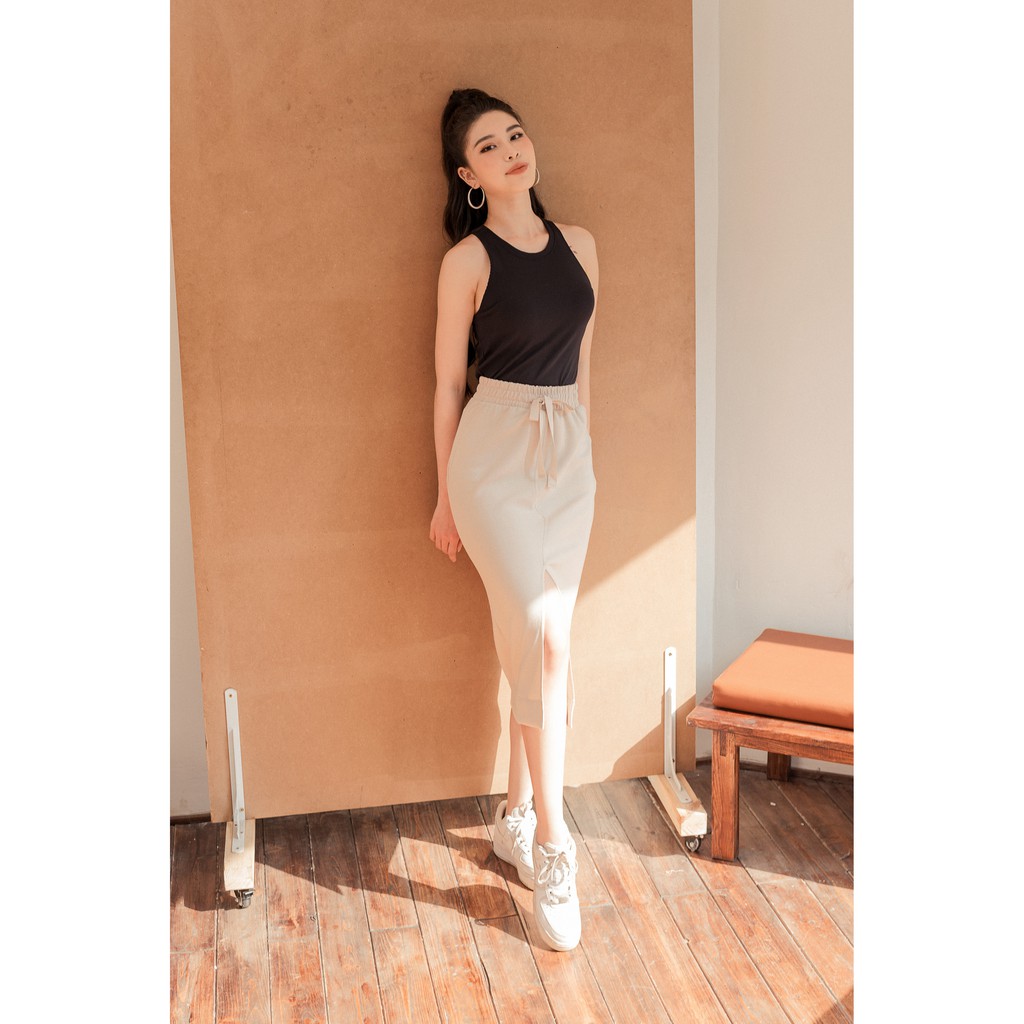 Chân váy thun M N G xẻ trước