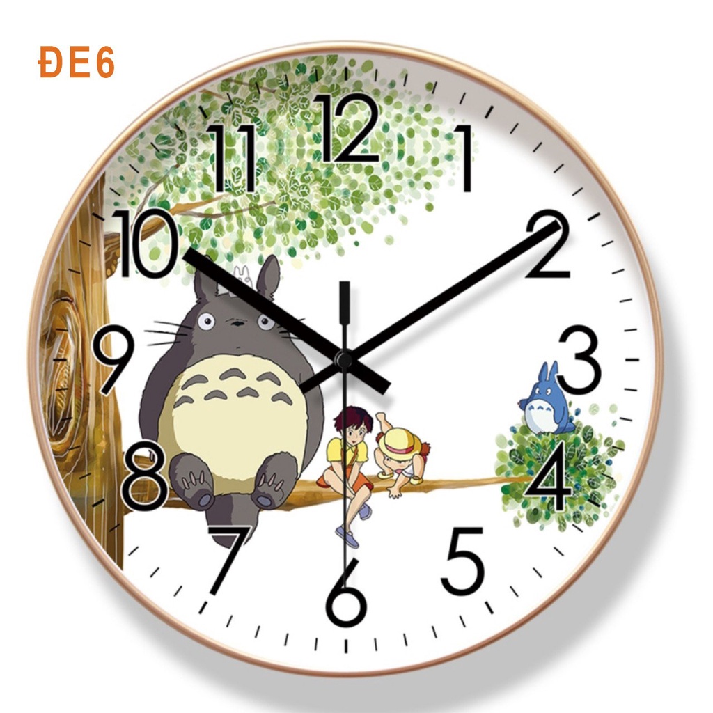 Đồng hồ treo tường VUADECOR chủ đề trẻ em kim trôi cao cấp (Tặng pin và đinh treo)
