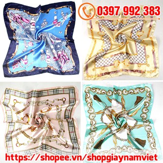 Khăn Turban Headband Vuông Vải - Khăn Bandana Lụa Satin 50x50 cm Thời Trang