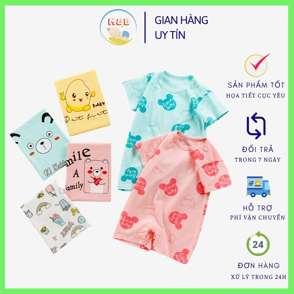 Body đùi cho bé trai gái sơ sinh bodysuit cho bé cộc tay bộ đồ sơ sinh hàng QC loại 1 từ 3-12kg - BDC08