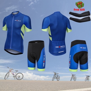 NEENCA Áo đua xe đạp NEENCA tay ngắn màu xanh dương đậm chất liệu thoải mái và thoáng khí 2021