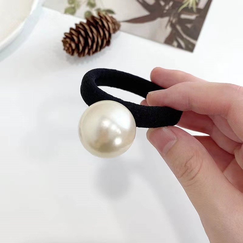 Dây Buộc Tóc Cao Su Co Giãn Đính Ngọc Trai Đơn Giản Phong Cách Hàn Quốc