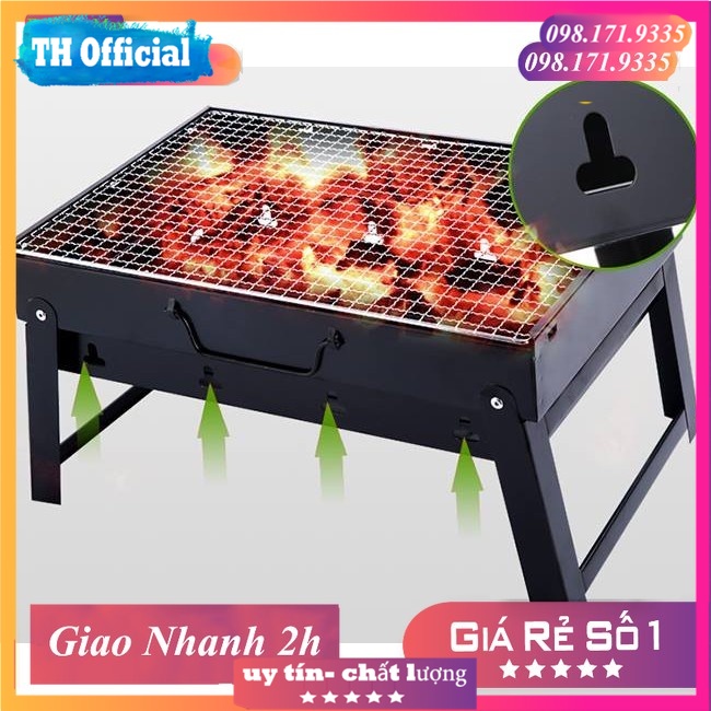 Bếp nướng than hoa vuông Minh Hiếu Loại tốt siêu gấp gọn, tiện dụng - Giá tốt chỉ hôm nay