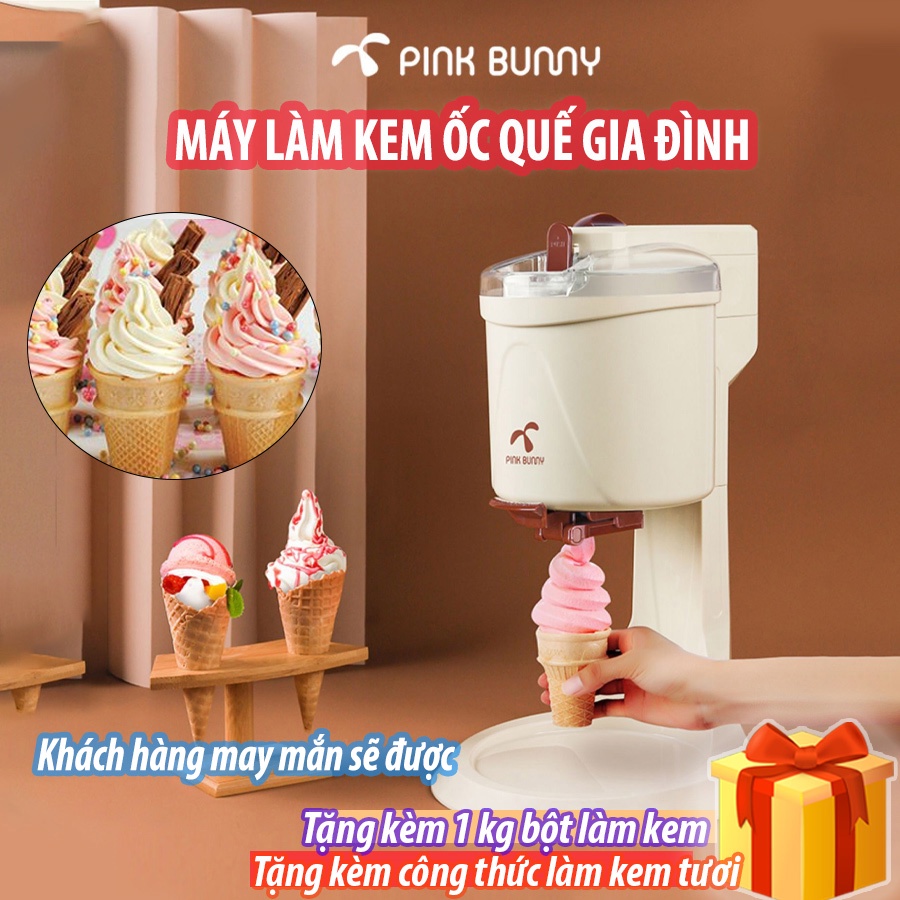 Máy làm kem tươi trái cây mini tại nhà 1000ml cho gia đình 7-8 người hiệu Pink Bunny