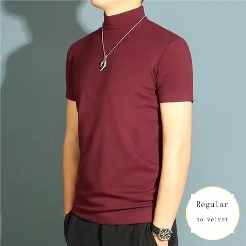 Áo Thun Tay Ngắn Mỏng Cổ Cao Thời Trang Thu Đông Cho Nam