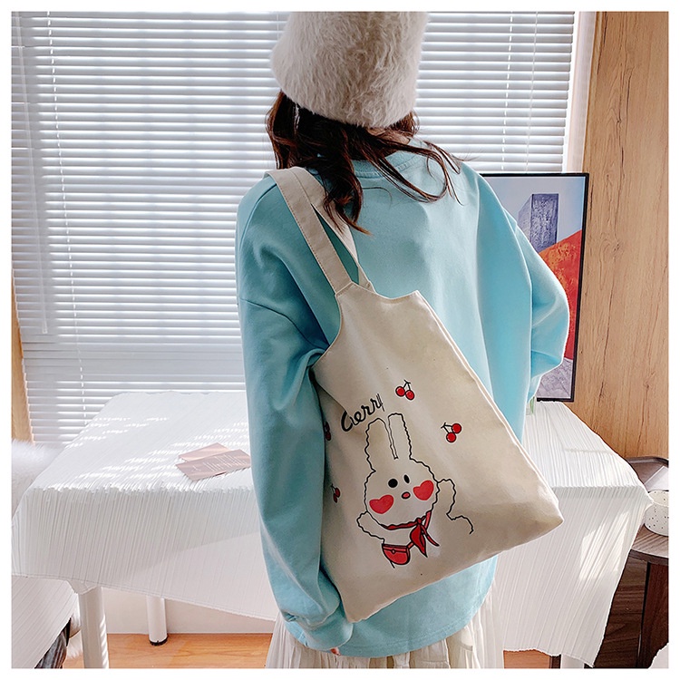 Túi đeo chéo nữ vải canvas liền thân hoạ tiết ngộ nghĩnh Superbag668 282