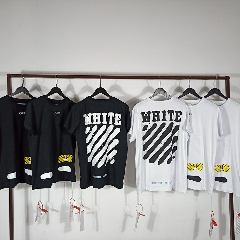 Áo Thun Tay Lỡ Off-White Màu Trắng Áo thun unisex đẹp form rộng overssize | BeWay