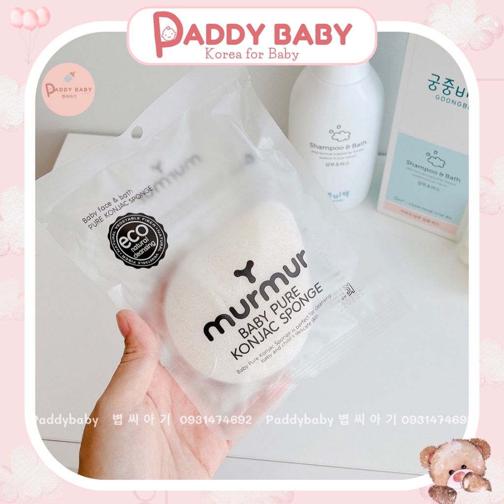 Bông tắm hữu cơ Organic Murmur Hàn Quốc cho bé