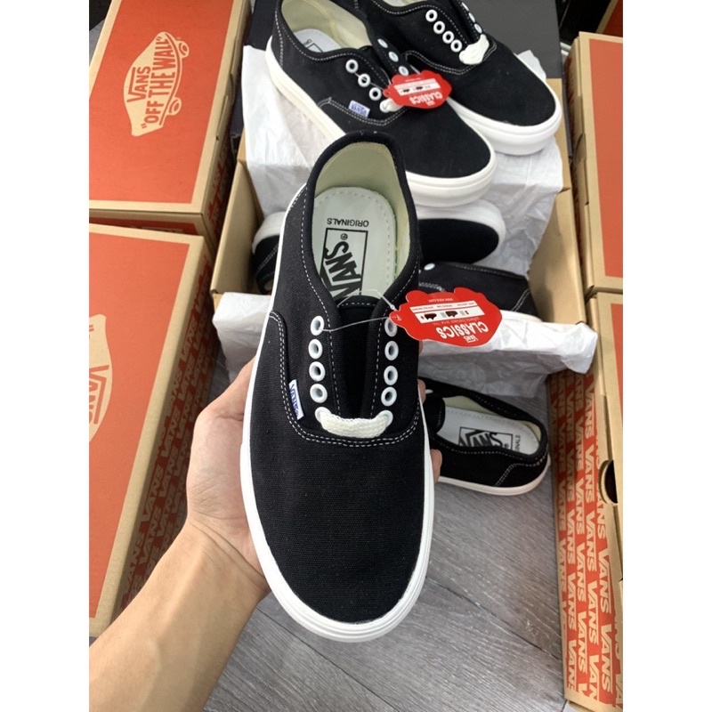 Giày Vans Classic Đen Trắng chuẩn 1:1 Box Xanh