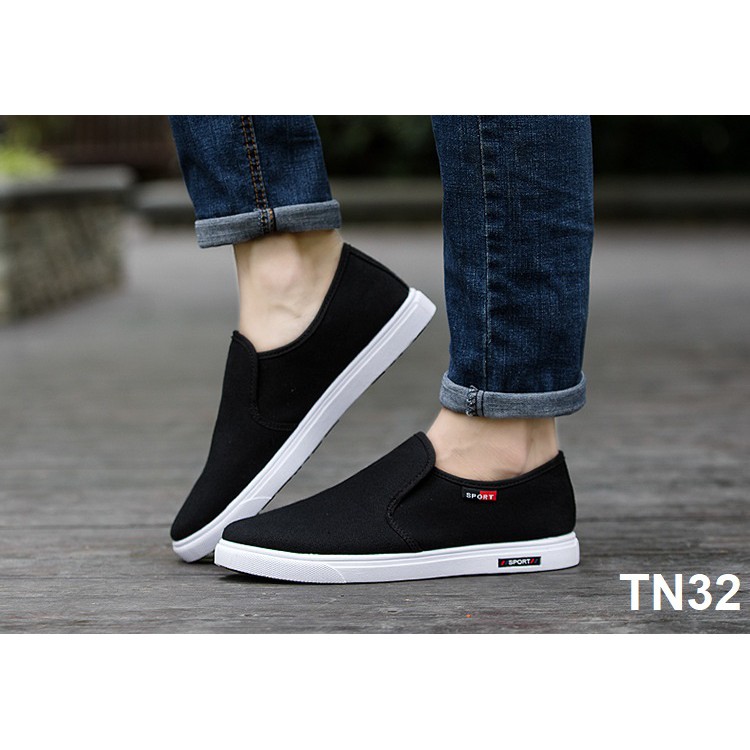 Giày Lười Vải Nam 💖 FREESHIP 💖 Giày Thể Thao Phong Cách Thời Trang Bền Đẹp Tặng Tất Khử Mùi | BigBuy360 - bigbuy360.vn