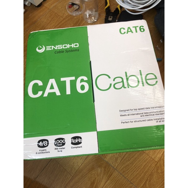 Dây cáp mạng ENSOHO CAT6 bấm sẵn 2 đầu