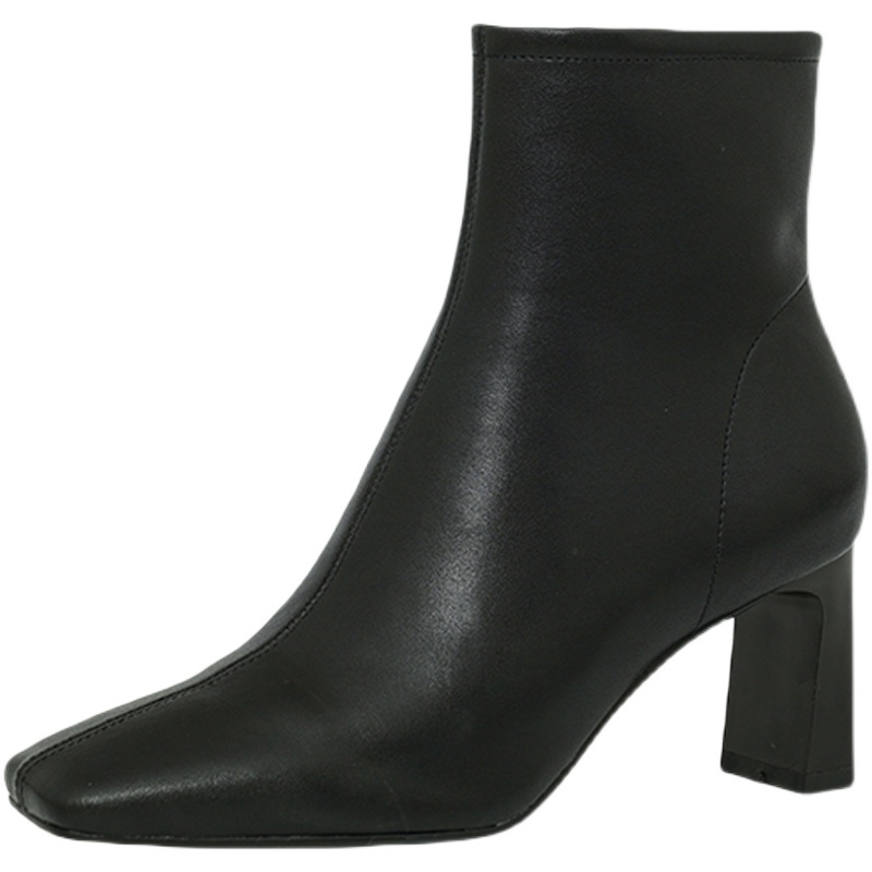 Sale Giày Bốt Nữ - Boots cổ lửng da lì khóa cạnh Ảnh thật +video