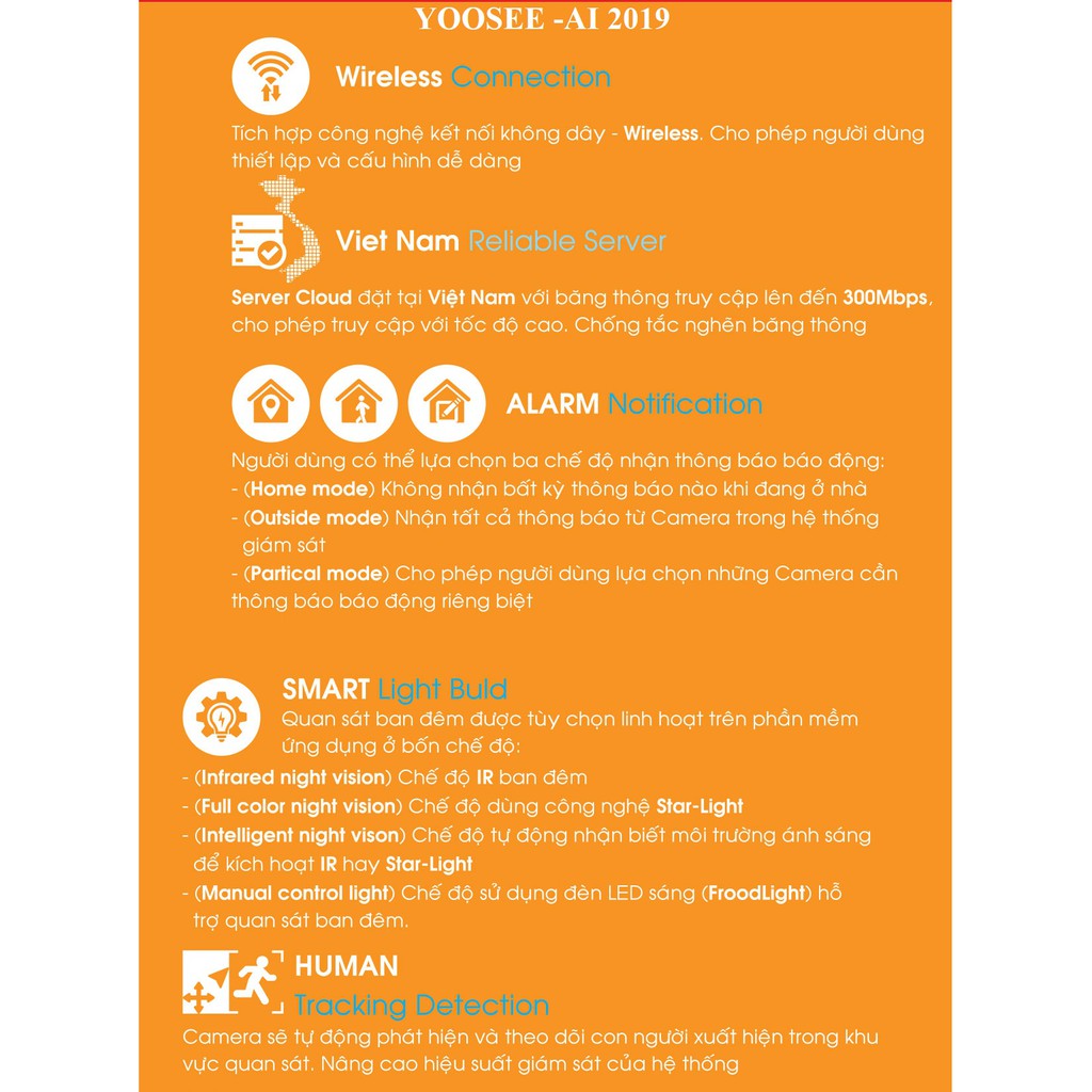 Bản AI 2019 -Camera Wifi Ip Yoosee 720x1080 Pixel AI- AI 2019 - Bản Nâng Cấp- Cảnh Báo Chuyển Động-Đàm Thoại- Siêu nét | BigBuy360 - bigbuy360.vn