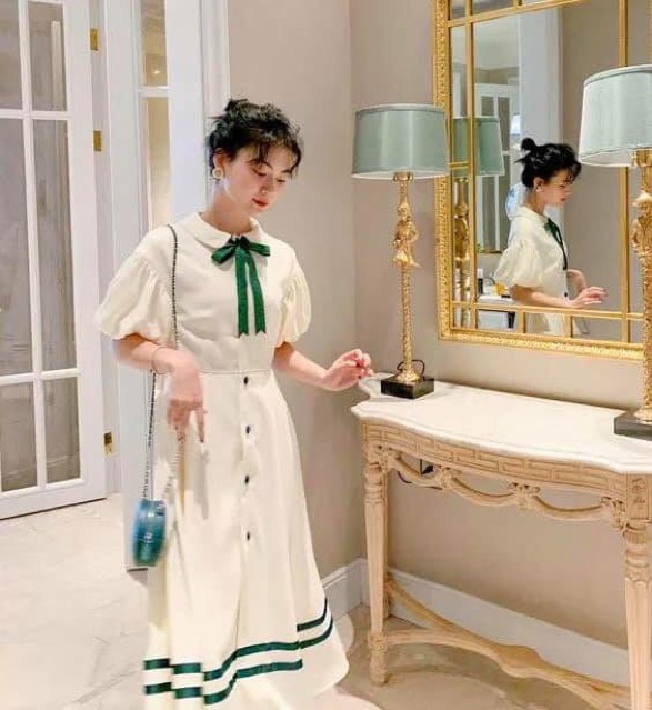 VÁY MIDI CỔ NƠ QCCC