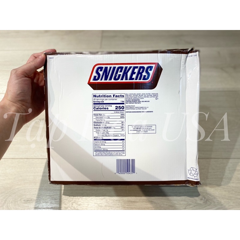 Kẹo Snickers Milk Chocolate Peanuts Caramel  - MỸ