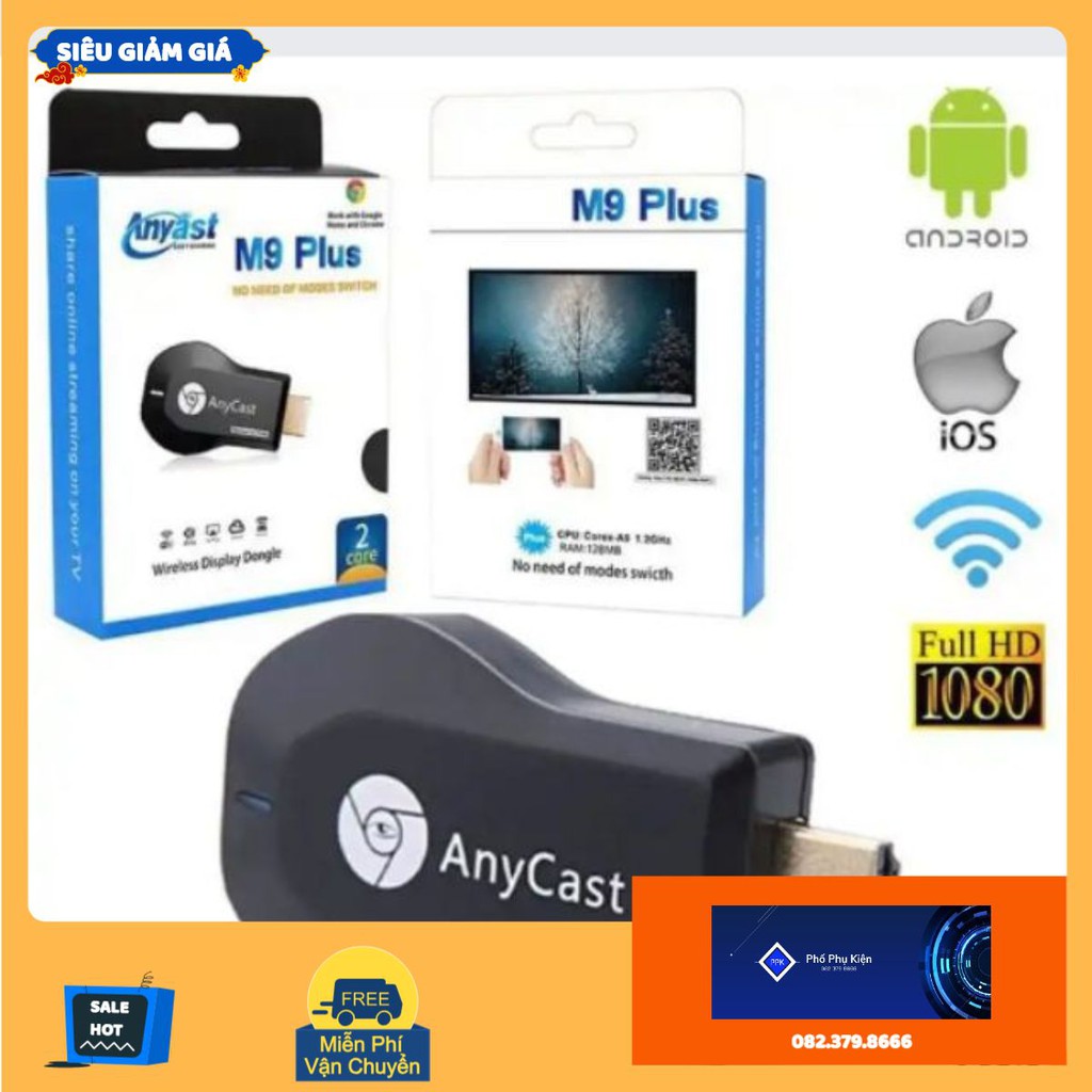 USB AnyCastM9 Plus không dây HDMI kêt nối bluetooth xịn loại 1