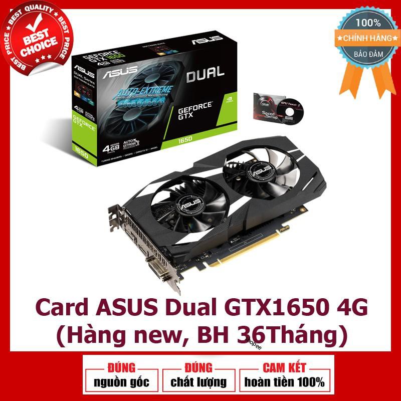 Card màn hình / VGA ASUS DUAL GTX 1650-4G (4GB GDDR5, 128-bit, DVI+HDMI+DP)