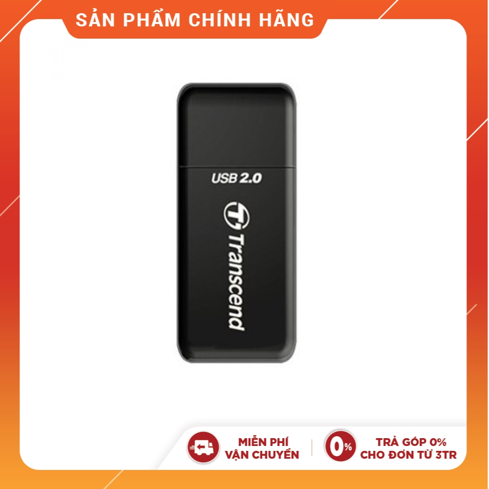 Đầu Đọc Thẻ Nhớ USB 2.0 Transcend RDP5K Card Reader Đen Black