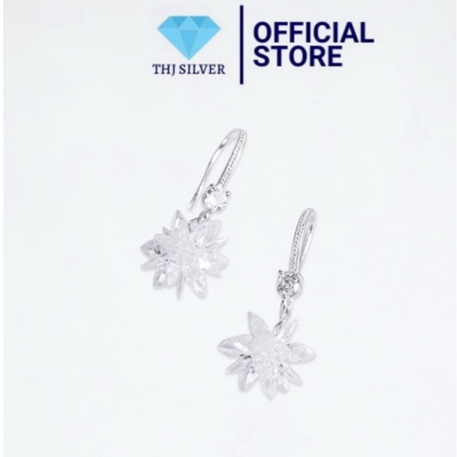 Bông tai treo bông tuyết bạc ta - THJ SLIVER