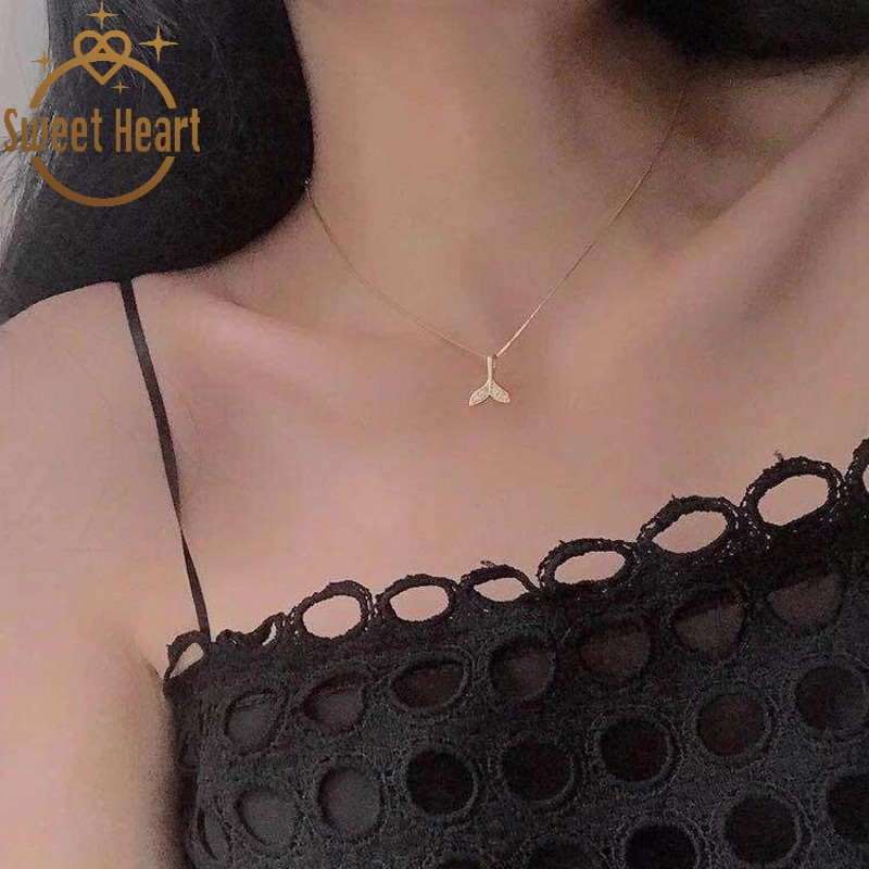 vòng cổ Mặt Hình Đuôi Cá Đính Đá Thời Trang Cho Nữ